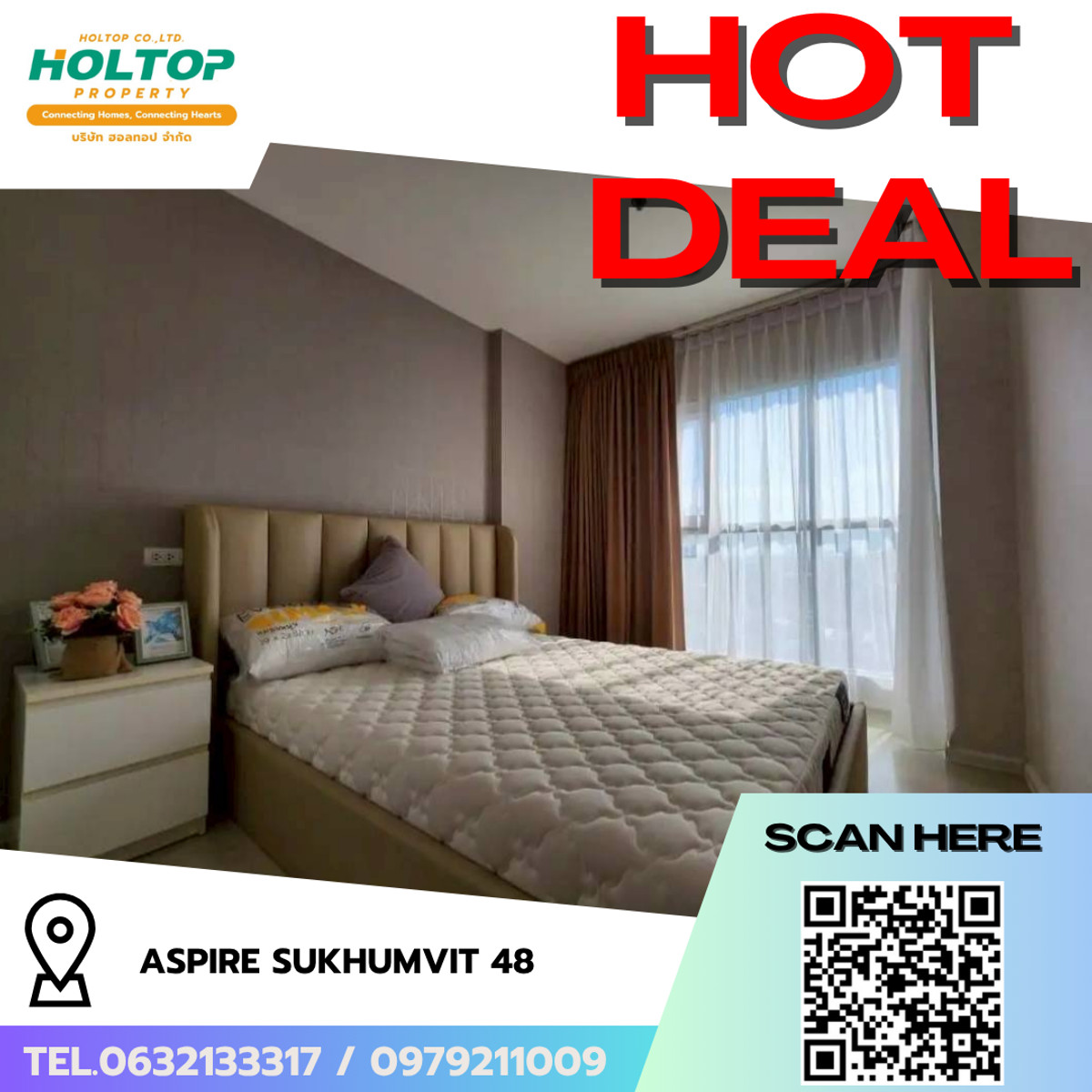 For RentCondoOnnut, Udomsuk : #L230🎉40469 Condo for rent Aspire Sukhumvit 48 (รหัสเดิมS864)  