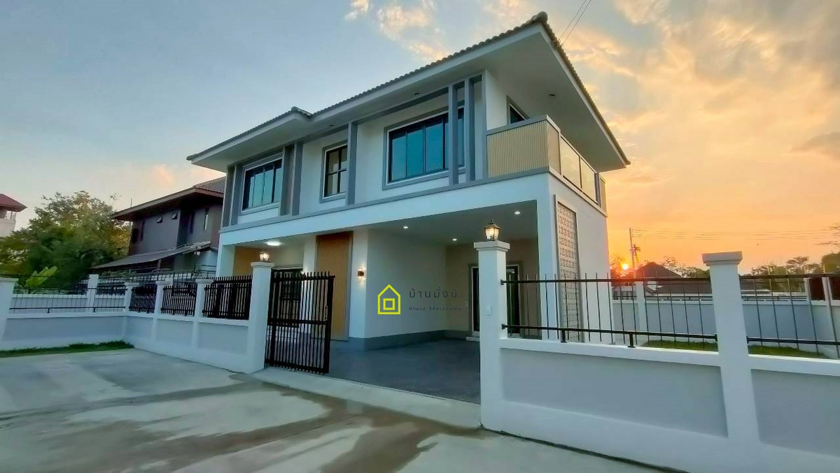For SaleHouseChiang Mai : 2-story detached house near Maejo University (2 kilometers from Maejo University), Wat Mongkol Setthi intersection zone.