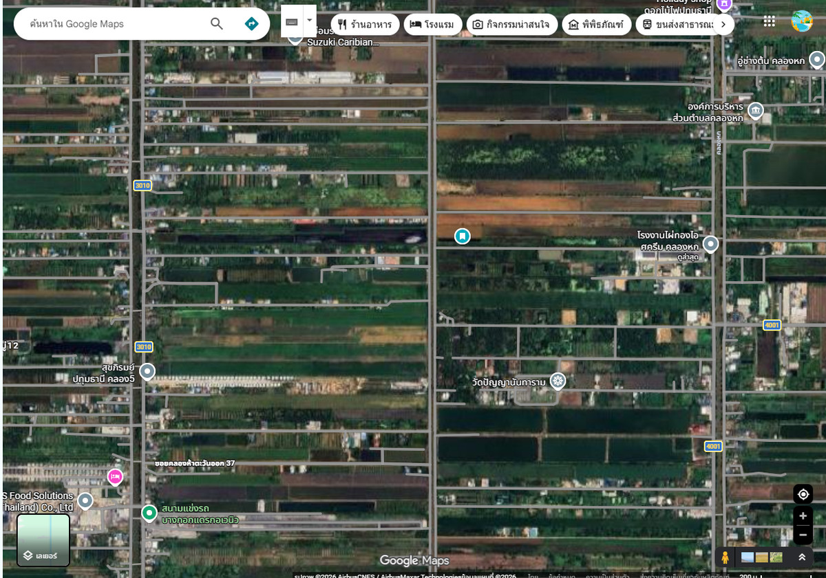 ขายที่ดินปทุมธานี รังสิต ธรรมศาสตร์ : ขายที่ดินติดถนนคลองแอน ตำบลคลองหก อำเภอคลองหลวง ใก้ลโรงงานไอติมไผ่ทอง 