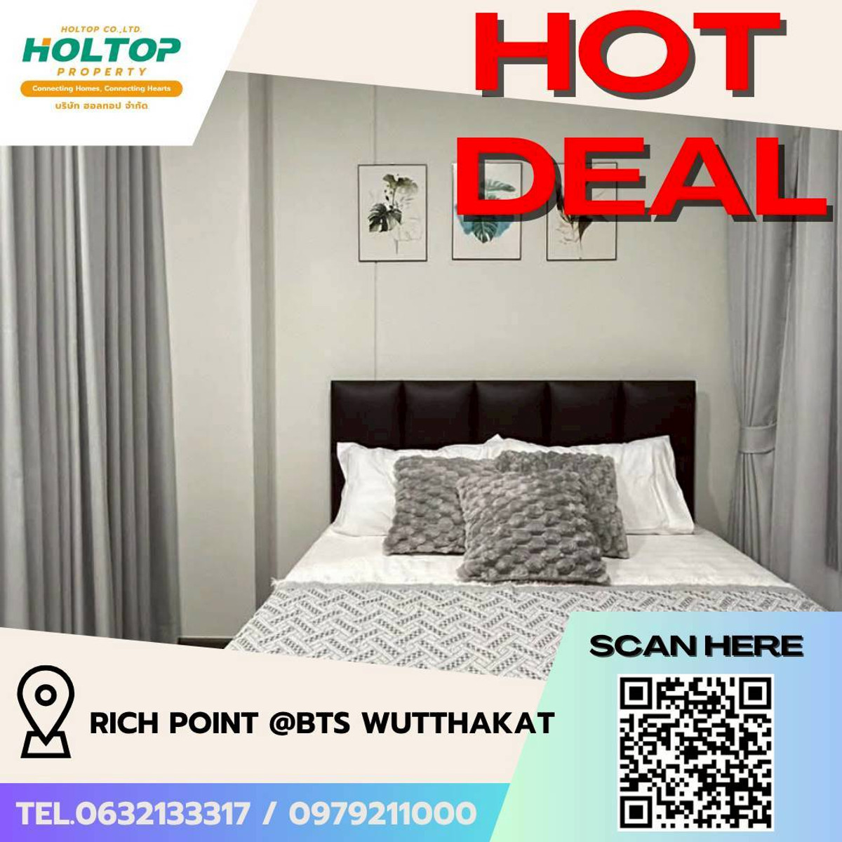 For RentCondoThaphra, Talat Phlu, Wutthakat : #L163 🎉 240369 condo fer rent Rich Point @ BTS Wutthakat  