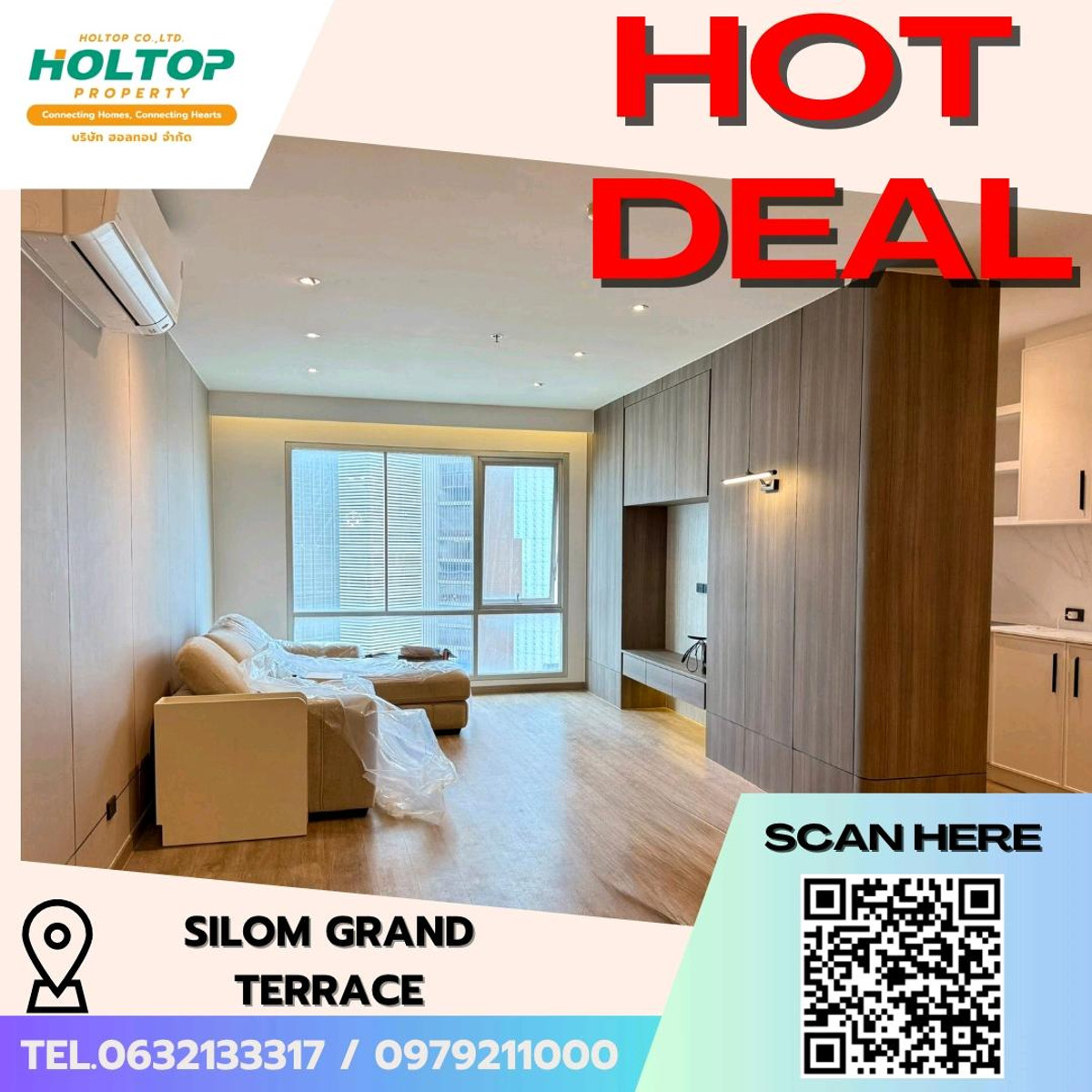 ให้เช่าคอนโดสีลม ศาลาแดง บางรัก : #E192 🎉 260369ให้เช่า คอนโด Silom Grand Terrace