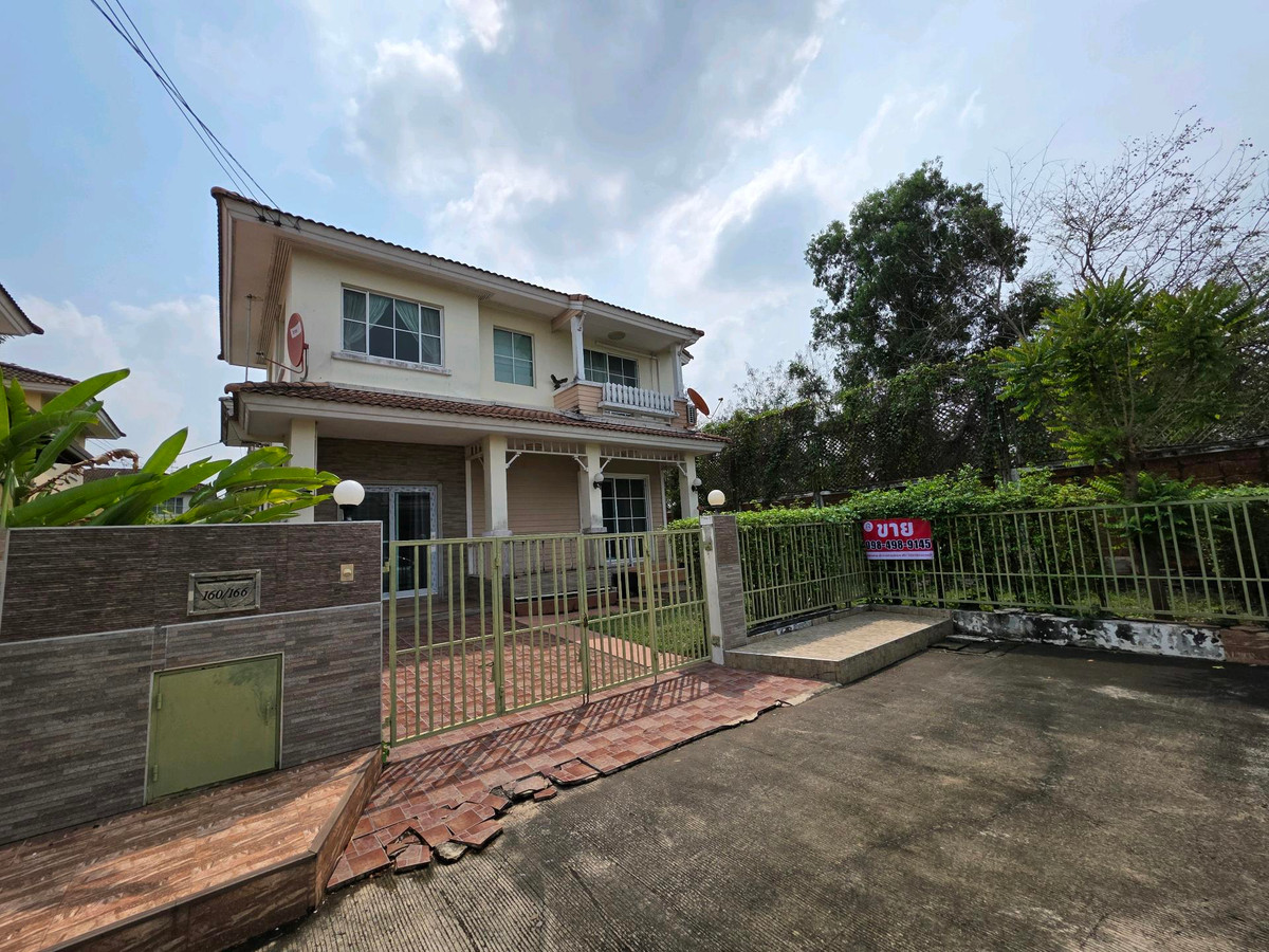 For SaleHousePathum Thani,Rangsit, Thammasat : 2-storey detached house for sale, 55 sq m, Chaiyaphruek Village 2, Tiwanon - Wongwaen, get a corner house, best price.