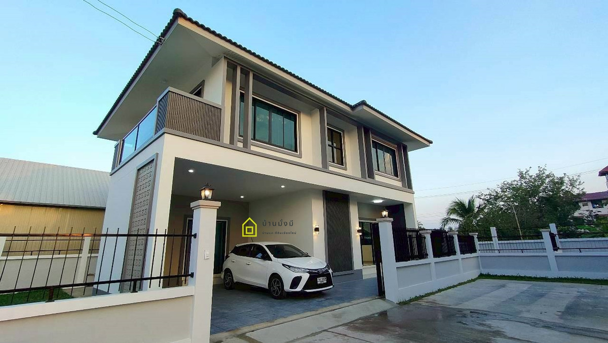 For SaleHouseChiang Mai : 2-story detached house near Maejo University (2 kilometers from Maejo University), Wat Mongkol Setthi intersection zone.