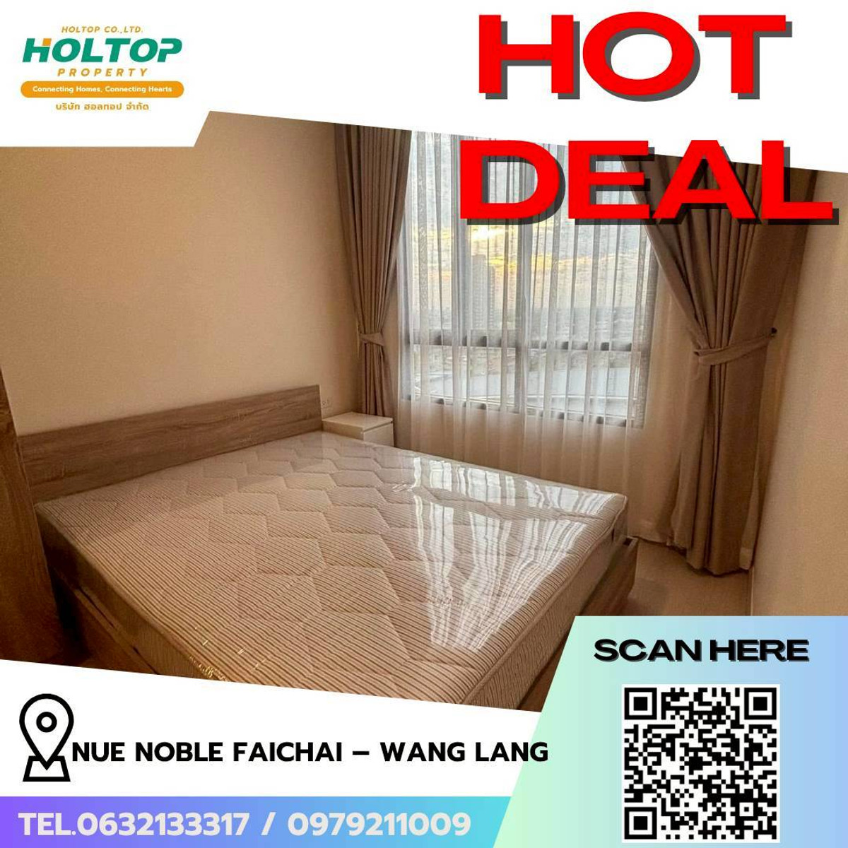 For RentCondoPinklao, Charansanitwong : #L278🎉 60569 Condo for rent NUE Noble Faichai - Wang Lang (รหัสเดิมS3062) 