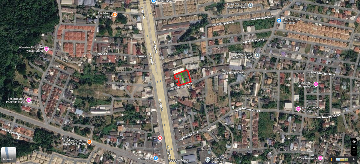 ขายที่ดินพัทยา บางแสน ชลบุรี สัตหีบ : ที่ดินสัตหีบ ซอย19 ห่างจากถนนสุขุมวิทเพียง 15 เมตร ทำเลดี ห่างจากพัทยา 20 นาที 