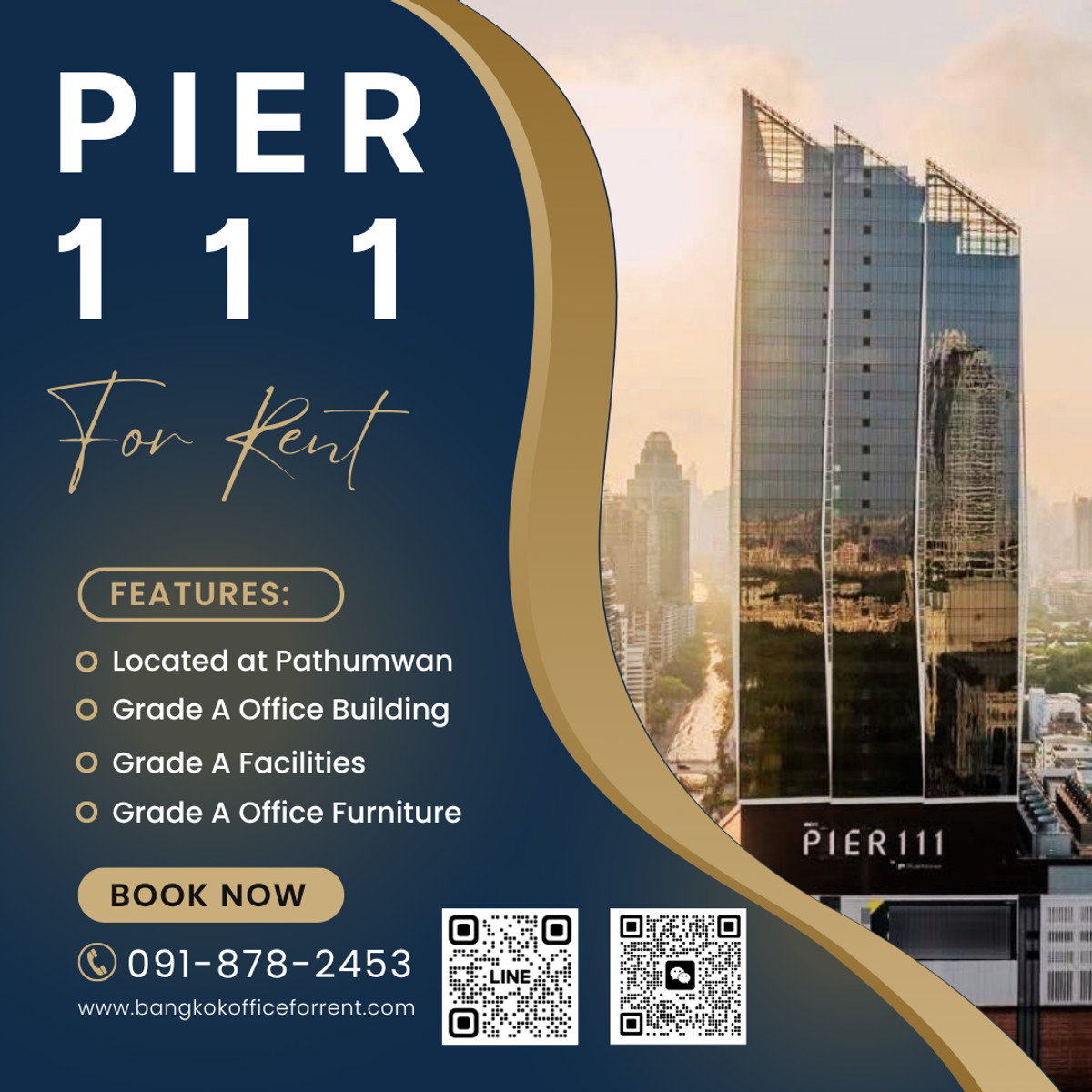 For RentOfficeWitthayu, Chidlom, Langsuan, Ploenchit : ✅Service office Office for rent, Ratchaprasong, Pathumwan, Building Pier 111 - Pier 111, area size 20 - 130 sq m. Rental price starts at 900 baht/sq m. Fully Furnished, fully furnished, near BTS Chidlom, Central World, Big C Ratchadamri 
 
