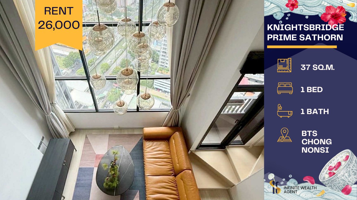 ให้เช่าคอนโดสาทร นราธิวาส : 🌆 Duplex ห้องหรู ใจกลางสาทร วิวเมืองสุดปัง | Knights Bridge Prime Sathorn 🌆 ห้องเพดานสูง โปร่ง โล่ง อยู่แล้วฟีลดีสุดๆ ✨ เหมาะกับคนทำงาน CBD แบบสุดๆ
