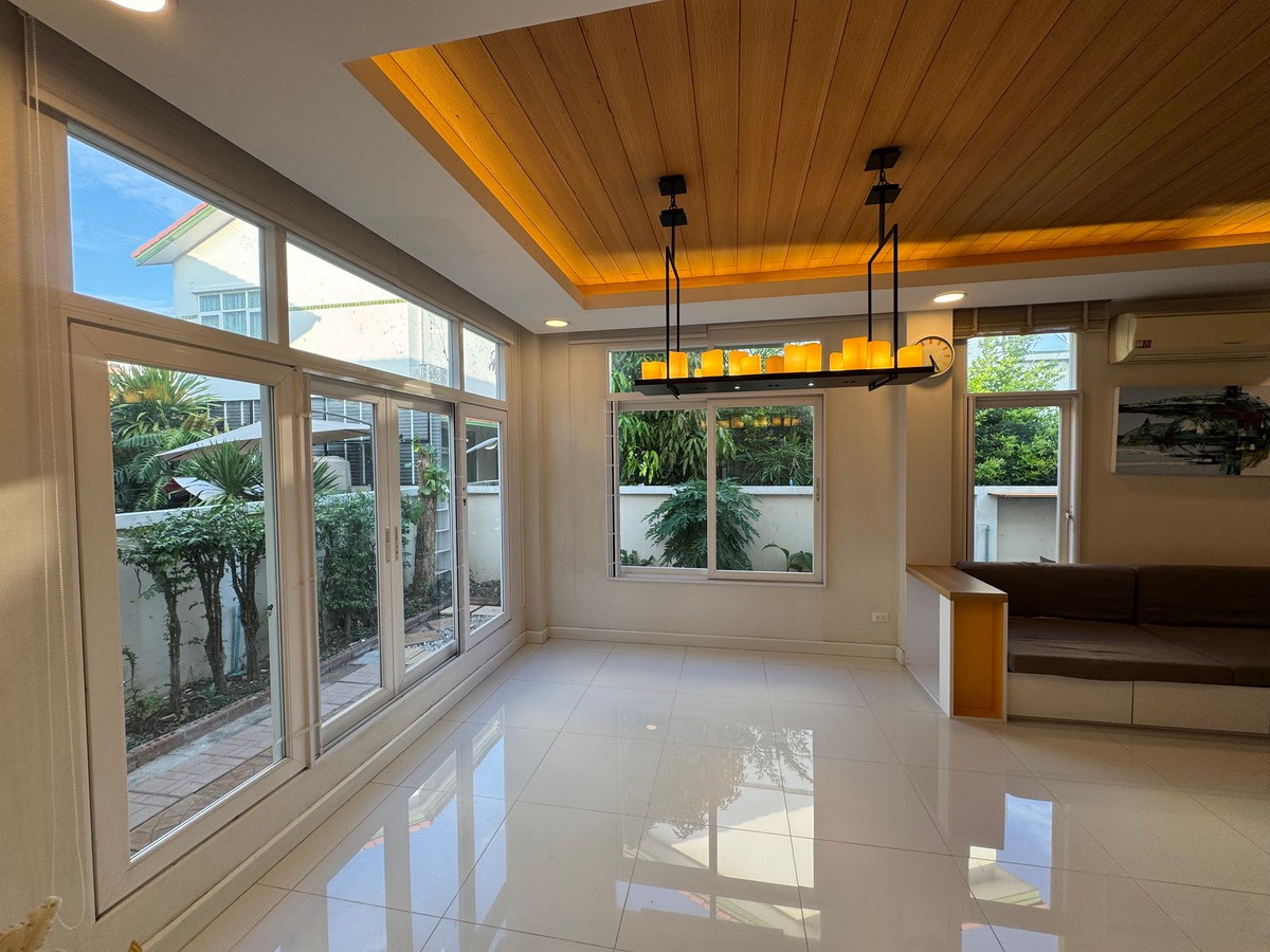 For RentHouseKaset Nawamin,Ladplakao : Single house for rent, Rasa Spanish Courtyard Kaset-Nawamin. Newly renovated house Ready to move in (N.2057)