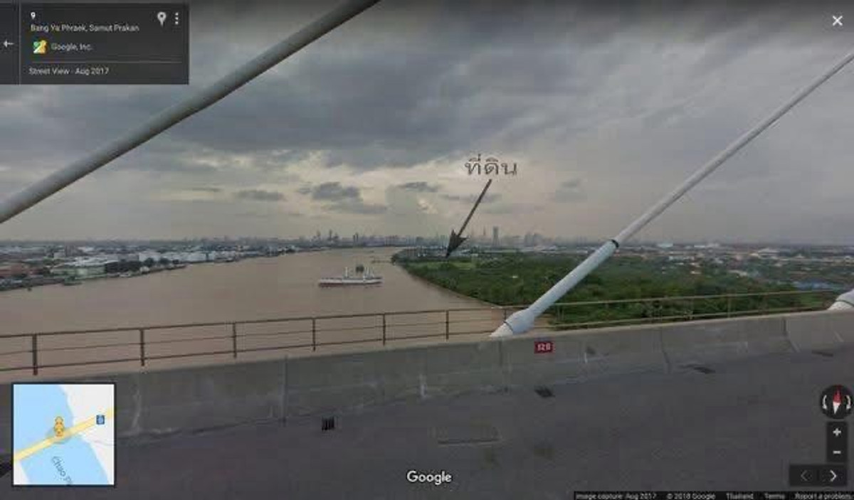 For SaleLandSamut Prakan,Samrong : 🟣Land for sale next to the Chao Phraya River, 23 -1-20 rai, purple area. Pu Chao Saming Phrai Road, Phra Pradaeng, suitable for factories/warehouses, width 56 meters, next to water (can build a pier), has an alley to access the land, trailer vehicles can 
