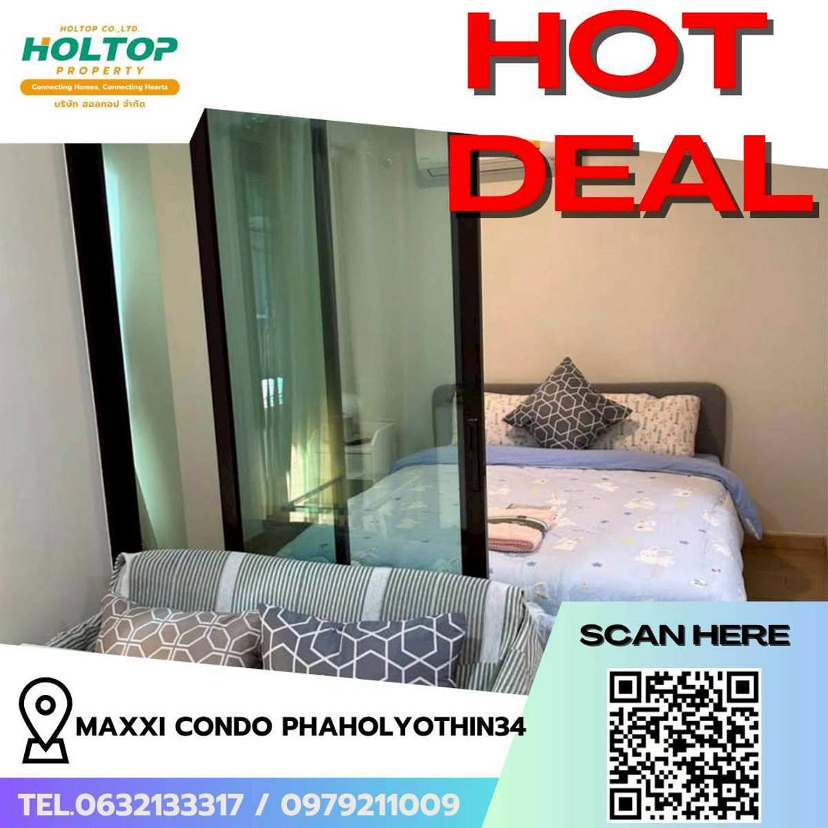 For RentCondoKasetsart, Ratchayothin : #L279🎉 60469 Condo for rent Maxxi Condo Phaholyothin34 (รหัสเดิมS2490)