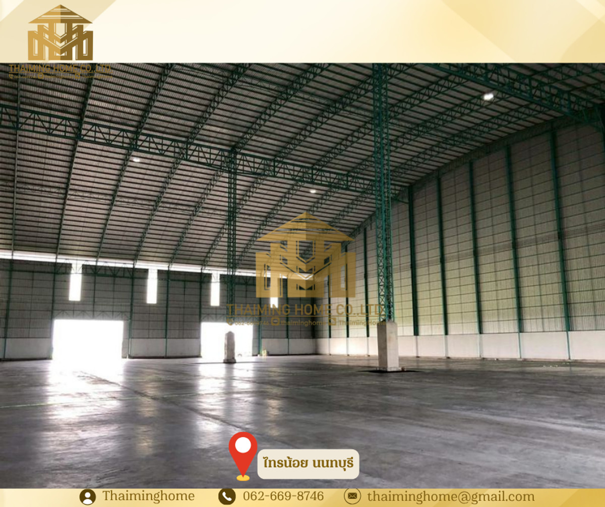For RentWarehouseNonthaburi, Bang Yai, Bangbuathong : Warehouse for rent, newly built, ventilated, meets standards, Sai Noi, Nonthaburi, 8,000 sq m (TW8-12226)
