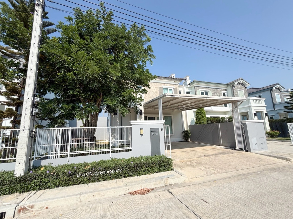 For RentNonthaburi, Bang Yai, Bangbuathong : 2-story semi-detached house for rent, Anya Westgate Village, house ready to move in. Can raise animals In Soi Wat Lat Pla Duk