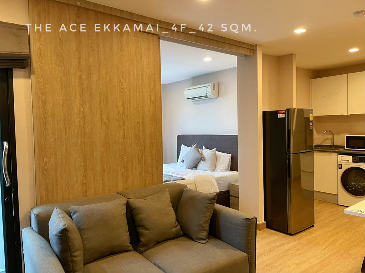 ให้เช่าคอนโดสุขุมวิท อโศก ทองหล่อ : 🎉ให้เช่าห้องคอนโด The Ace Ekkamai 1 ห้องนอน ใกล้รร.นานาชาติเอกมัย Donki Tops Supermarket Big C