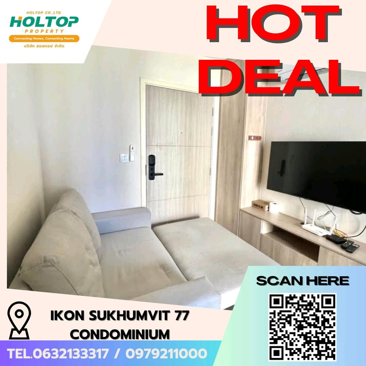 For RentCondoOnnut, Udomsuk : #E203 (previous code S4736)🎉 260369 Condo for rent at IKON SUKHUMVIT 77 CONDOMINIUM