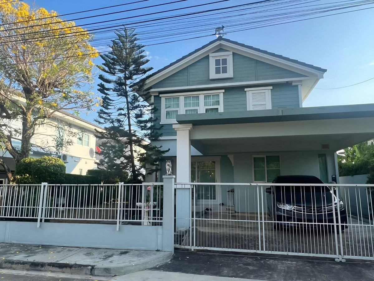 For RentHouseSamut Prakan,Samrong : For rent, 2-story detached house, Villaggio Village, Bangna, Soi ABAC Bangna, beautiful house, fully furnished, ready to move in, price 38,000 baht.