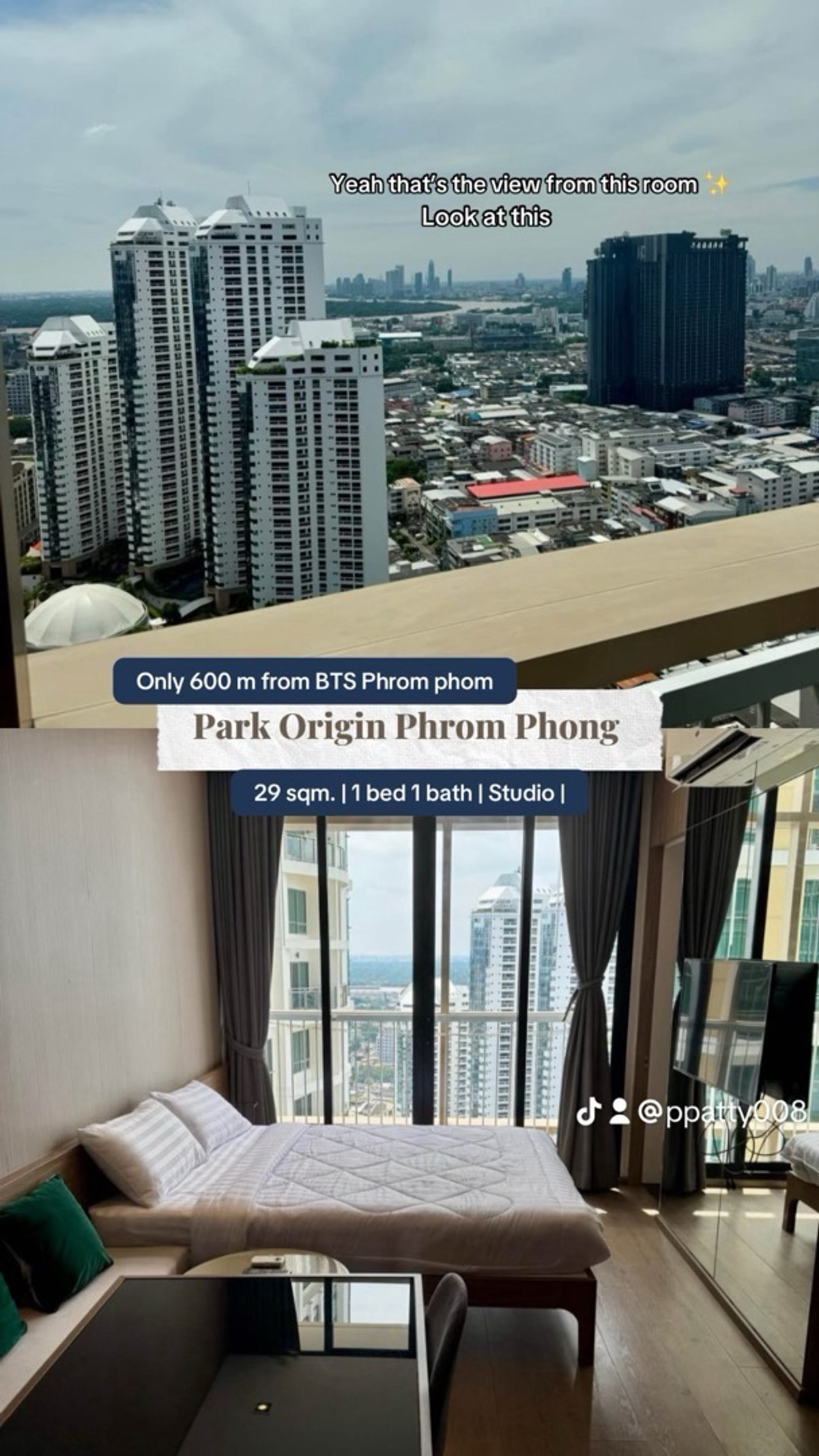 ให้เช่าคอนโดสุขุมวิท อโศก ทองหล่อ : 600m to BTS Phrom phong| River view| 29 sqm| Rare unite 