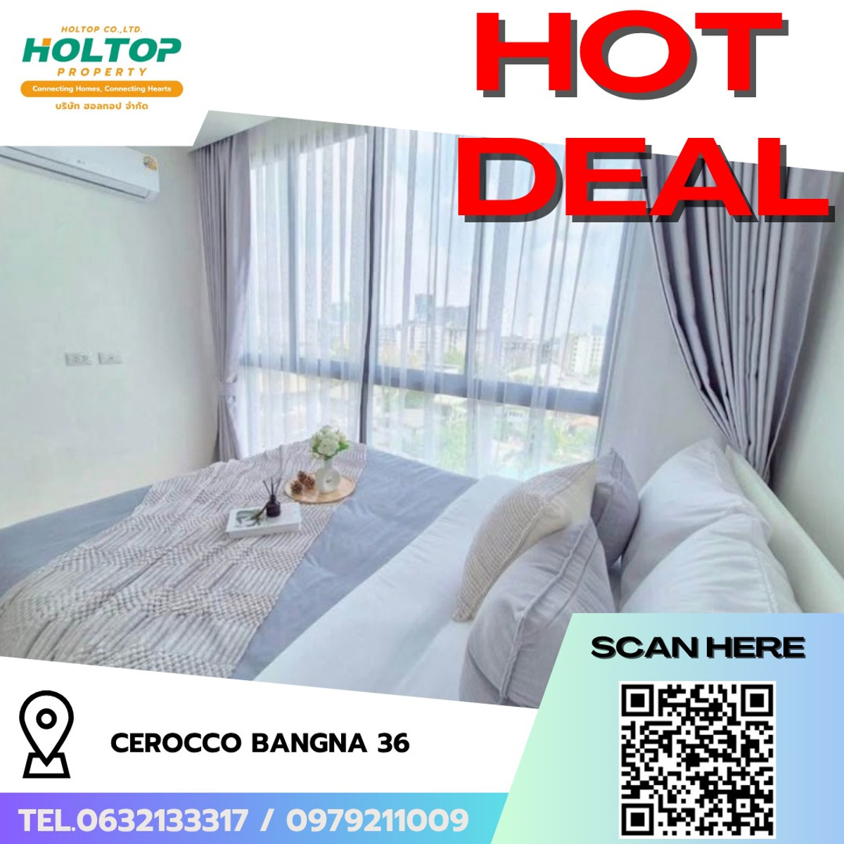 For RentCondoBangna, Bearing, Lasalle : #R9790 🎉 290369 Condo for rent Cerocco Bangna 36