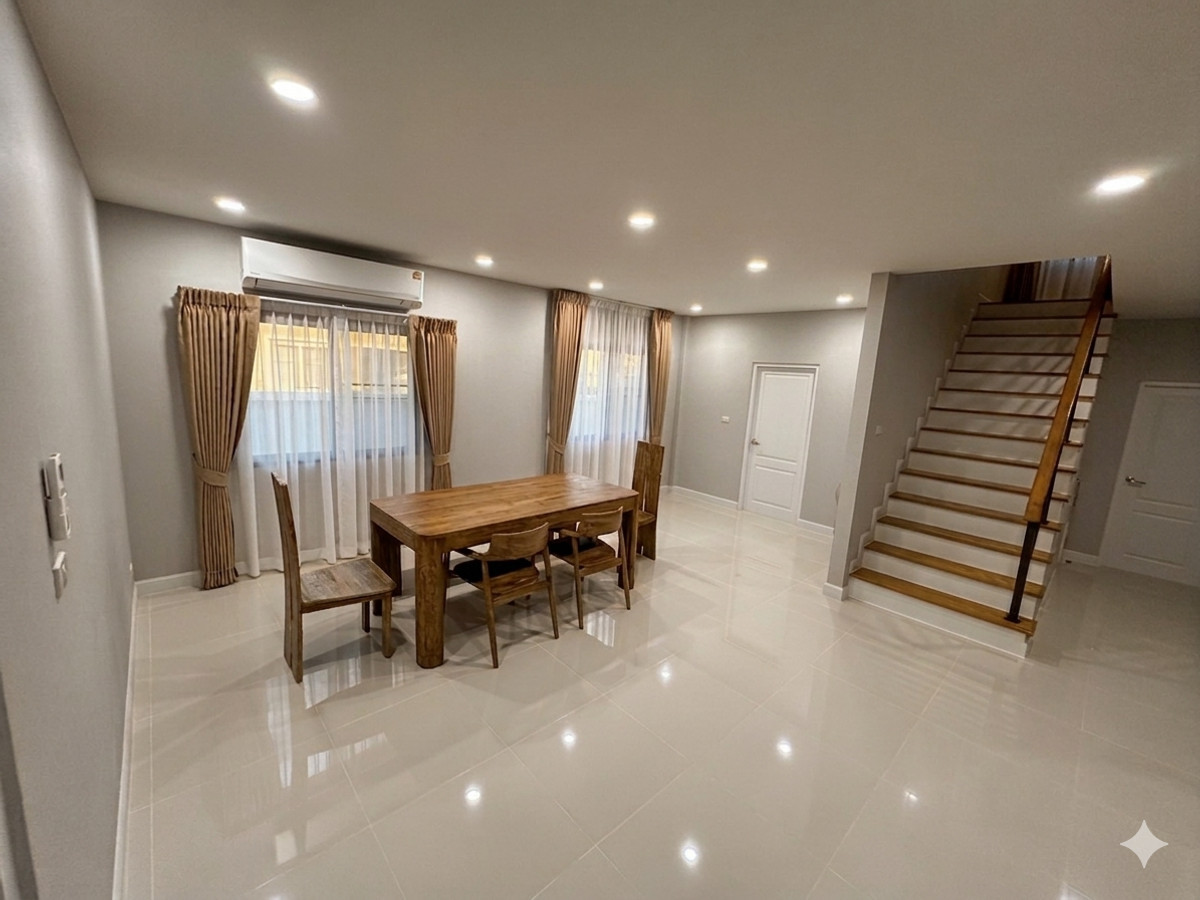 For RentHouseVipawadee, Don Mueang, Lak Si : 2-story detached house with furniture, beautifully decorated, for rent in Don Mueang-Vibhavadi area. Near Don Mueang Airport, only 3 km.