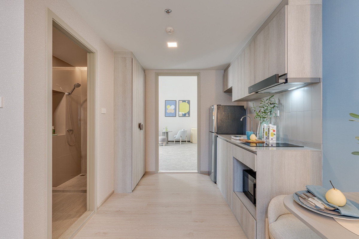 For SaleCondoKasetsart, Ratchayothin : [RARE ITEM 21st floor] Loft, ceiling height 4.7 meters, next to BTS Bang Bua 0 meters! COBE Kaset-Sripatum, new room, beautiful view, central area, 24 hrs.