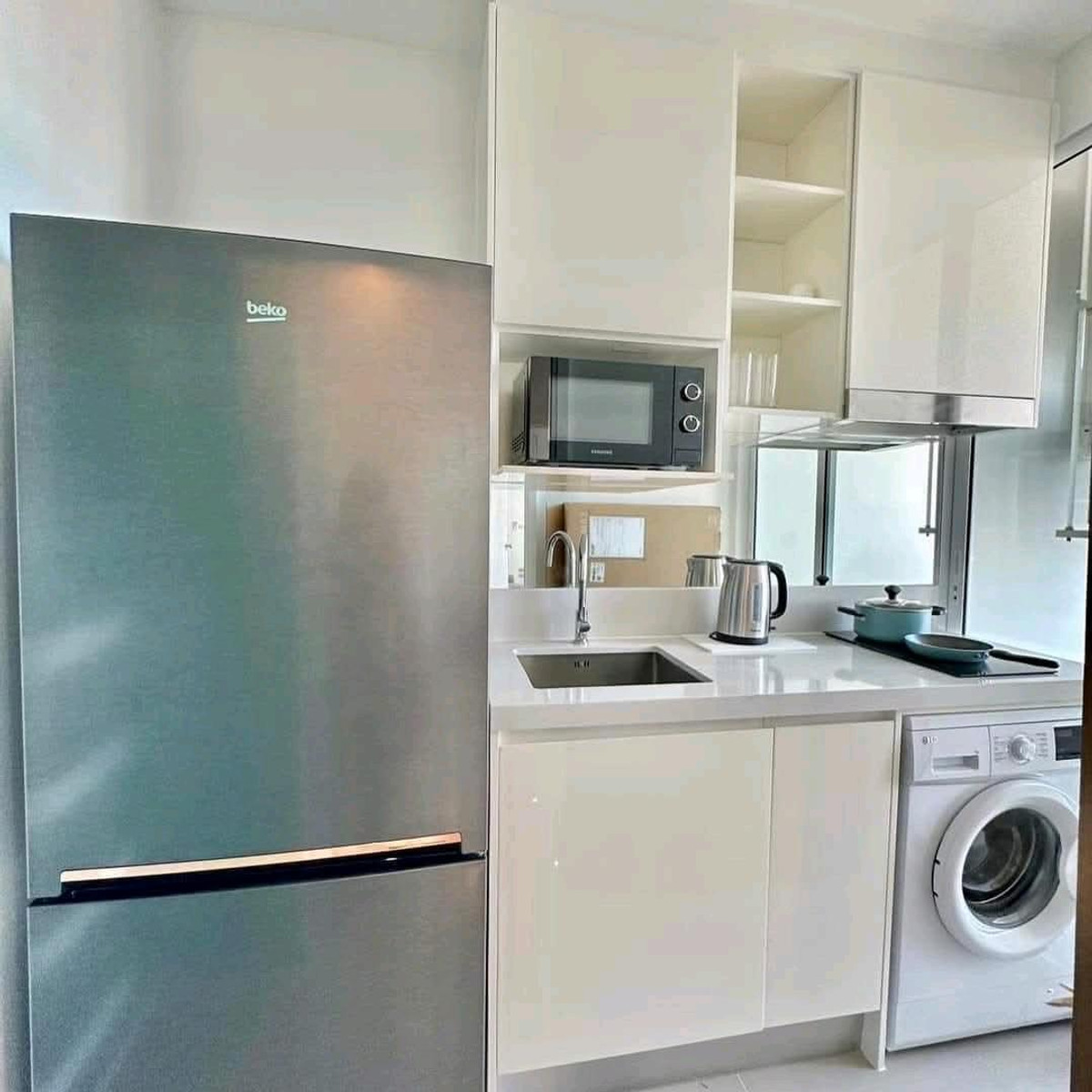 For RentCondoOnnut, Udomsuk : 🚩For Rent : The Sky sukhumvit / Available April 16,26 / 35 Sqm. / Fully Furnished