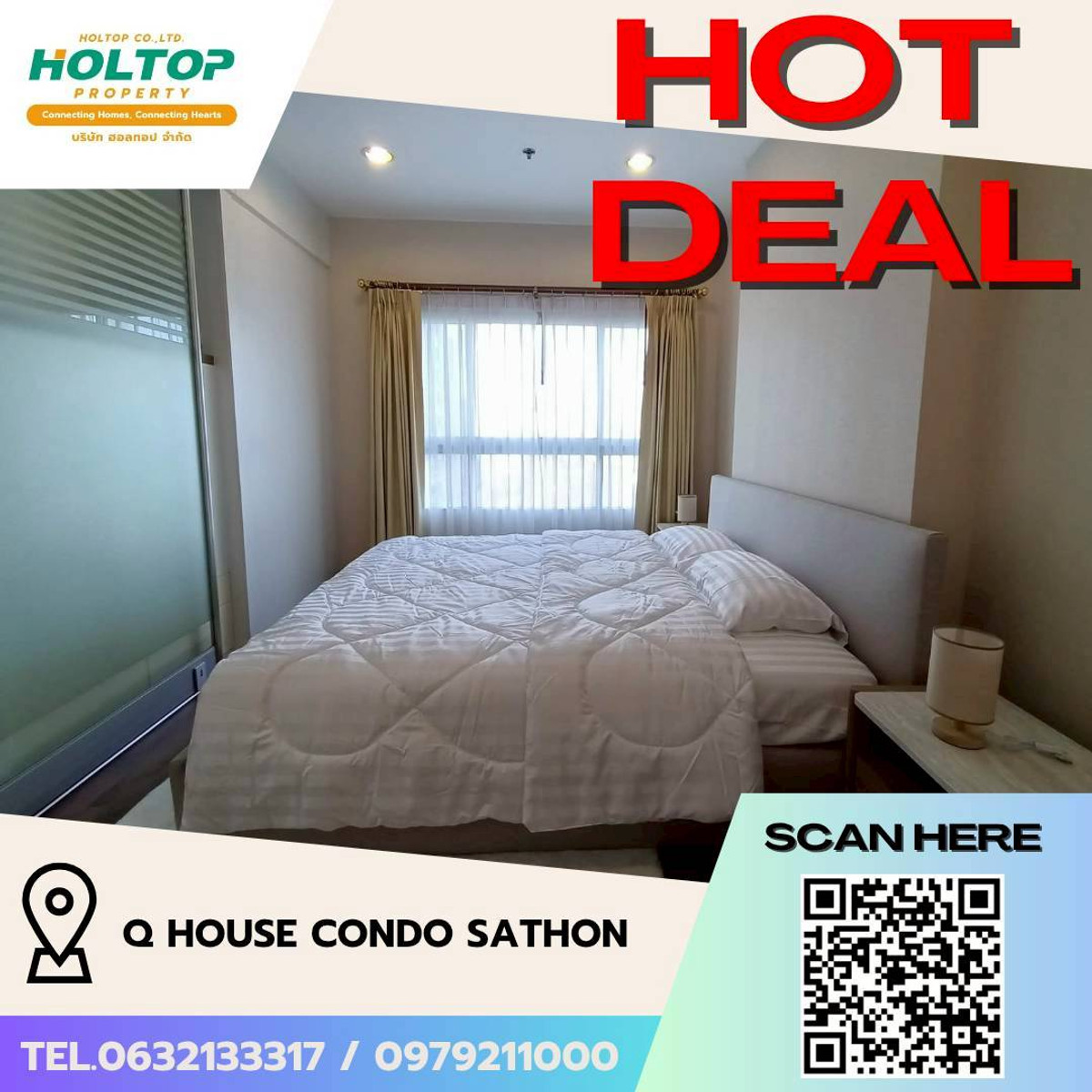 For RentCondoWongwianyai, Charoennakor : #L158 🎉 240369 Condo for rent Q House Condo Sathon  