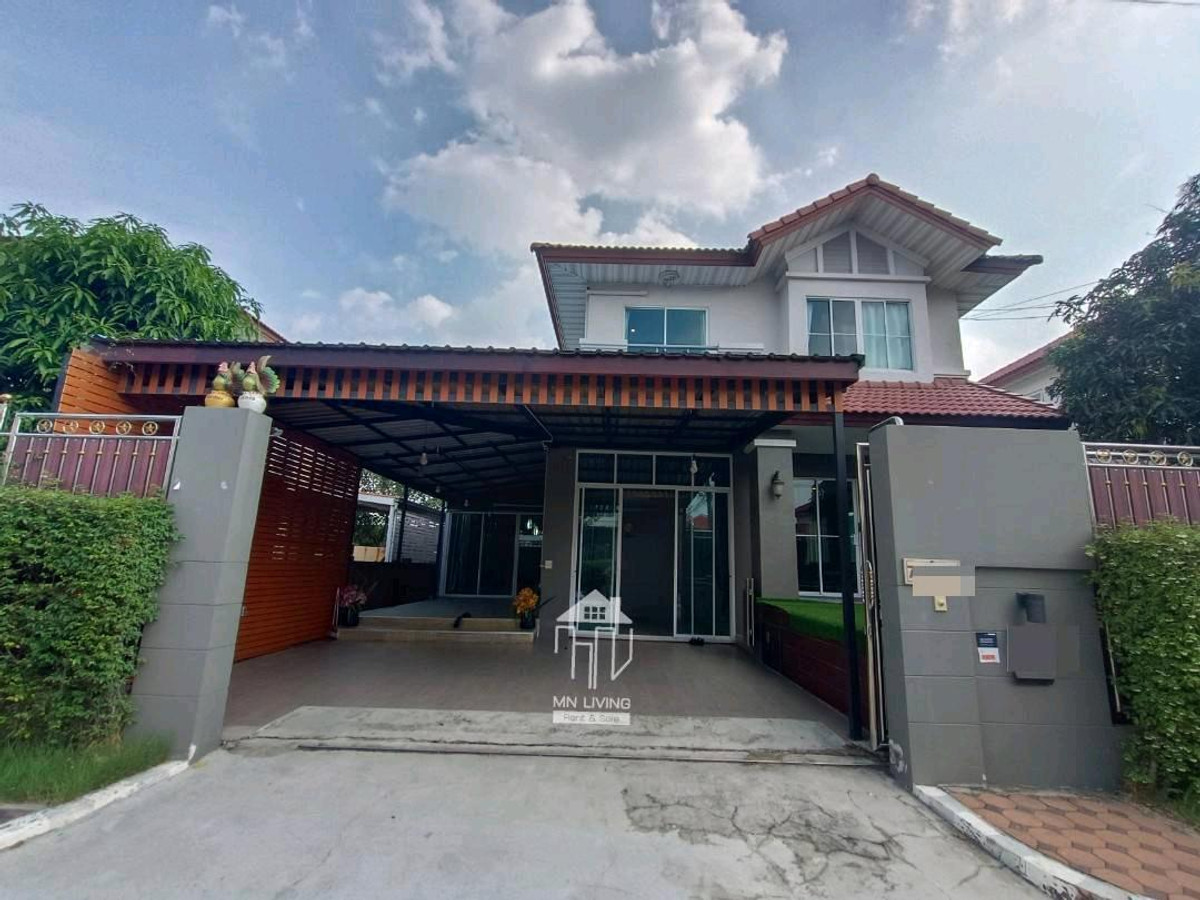For RentHousePathum Thani,Rangsit, Thammasat : 2-Storey Detached House for rent Kritsada Grand  Park Phaholyothin - Rangsit Village, fully 