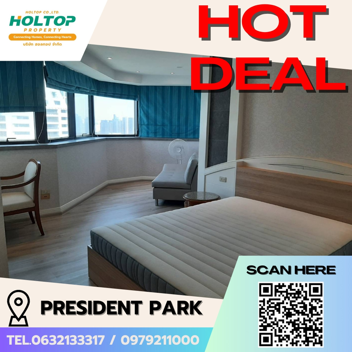 For RentCondoSukhumvit, Asoke, Thonglor : #E324 (Former code S2228)🎉020469 Condo for Rent at President Park