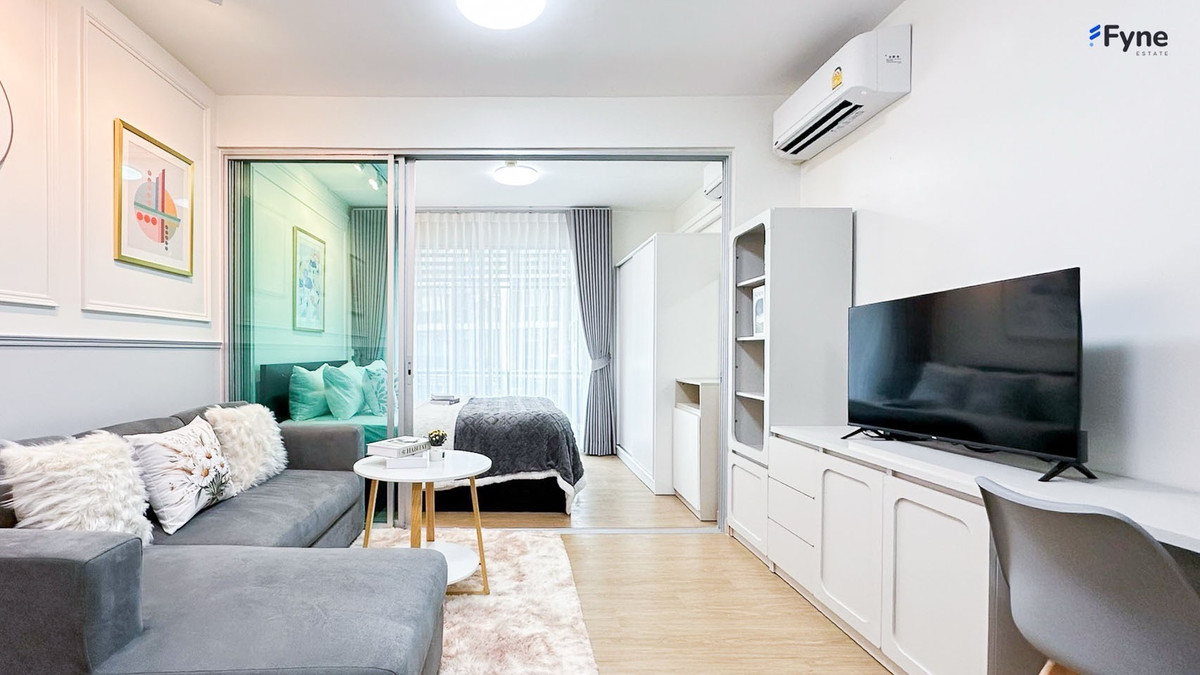 For SaleCondoOnnut, Udomsuk : ✨💦 Beautiful room, fully furnished, swimming pool view. In the Sukhumvit area, near 2 BTS lines, near the expressway, there is a shuttle service | Aspace ME Sukhumvit 77