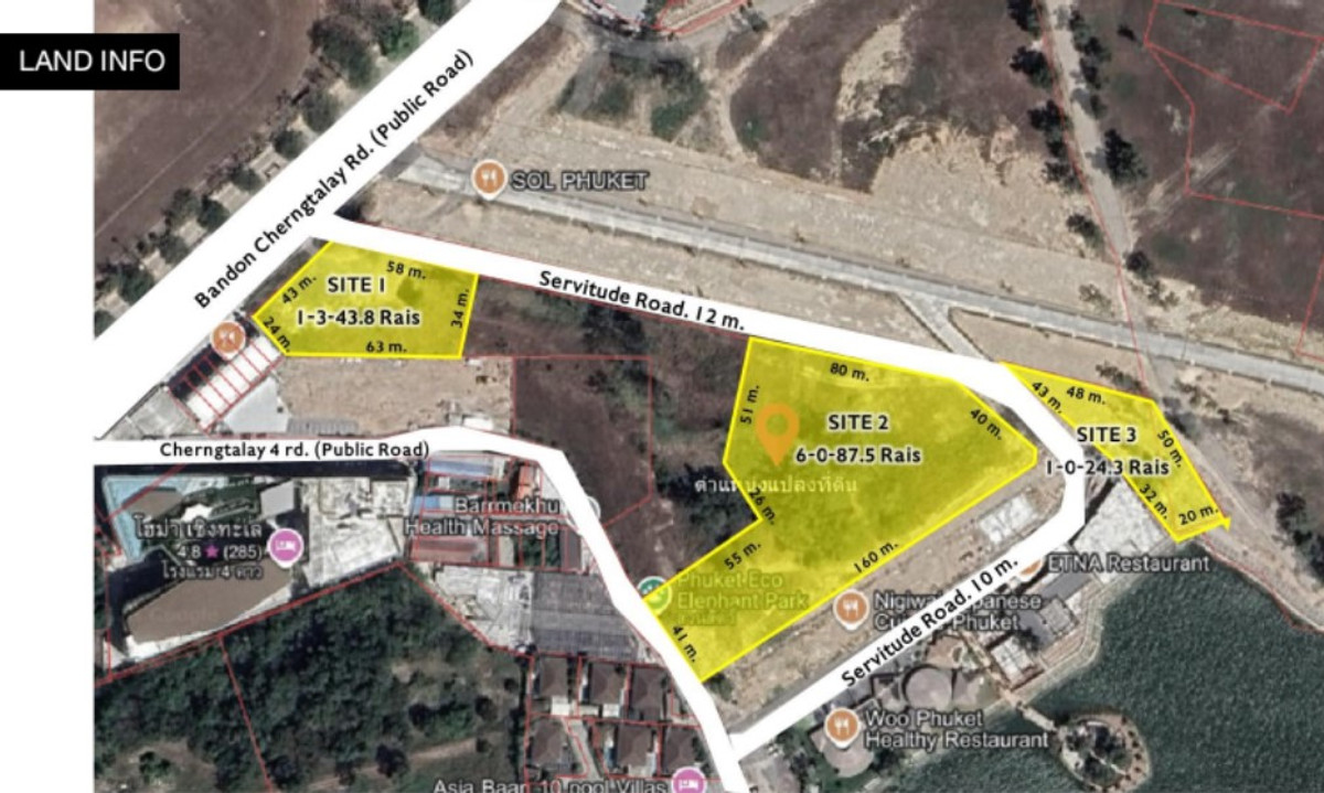 For SaleLandPhuket : 💎 For sale 💎 Land in prime location, Choeng Thale! 1-3-43.8 rai near Laguna
