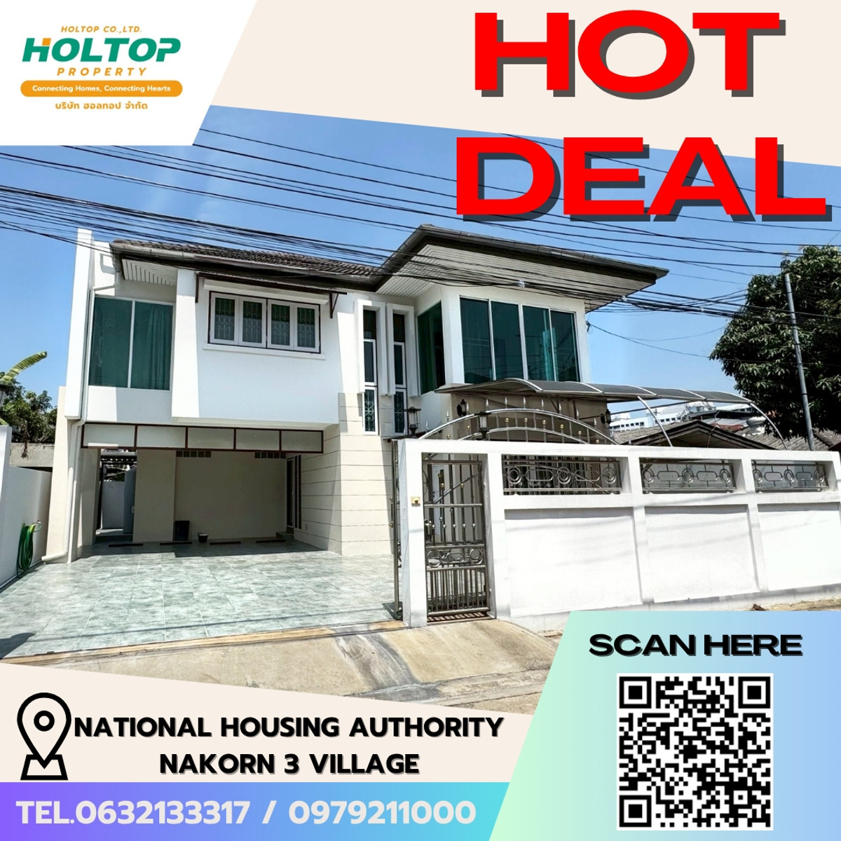 For RentHousePattanakan, Srinakarin : E284🎉310369 House for Rent at National Housing Authority Nakorn 3 Village