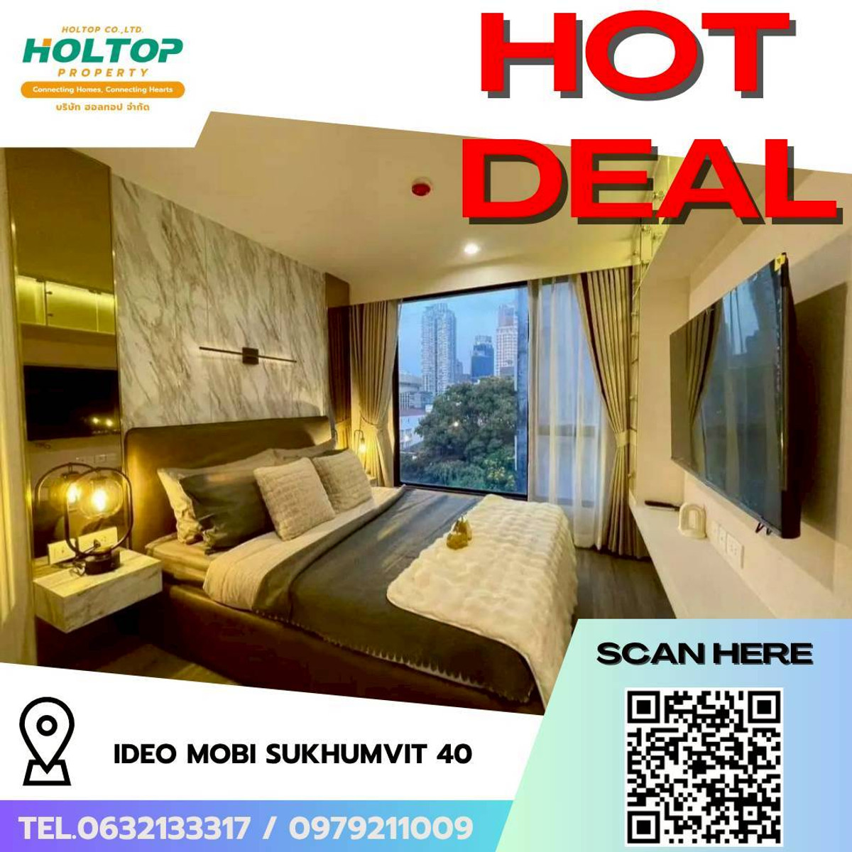 ให้เช่าคอนโดสุขุมวิท อโศก ทองหล่อ : #L266 🎉 50469 ให้เช่าคอนโด  ไอดีโอ โมบิ สุขุมวิท 40
