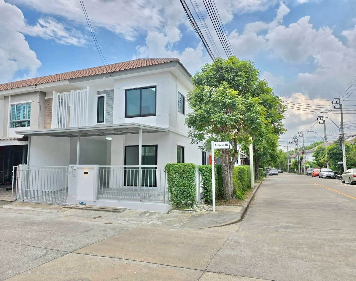 ขายทาวน์โฮมนนทบุรี บางใหญ่ บางบัวทอง : ขายทาวน์เฮาส์พฤกษาวิลล์ 63/1 พระราม 5 หลังมุม 25.1 ตร.ว. หน้ากว้าง 8 ม. ฟรีโอน