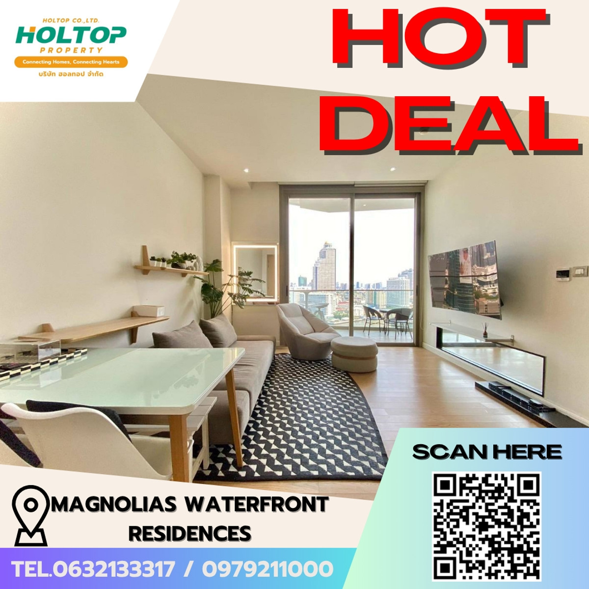 For RentCondoWongwianyai, Charoennakor : E290 (previous code S3099) 🎉 310369 Condominium for rent at Magnolias Waterfront Residences