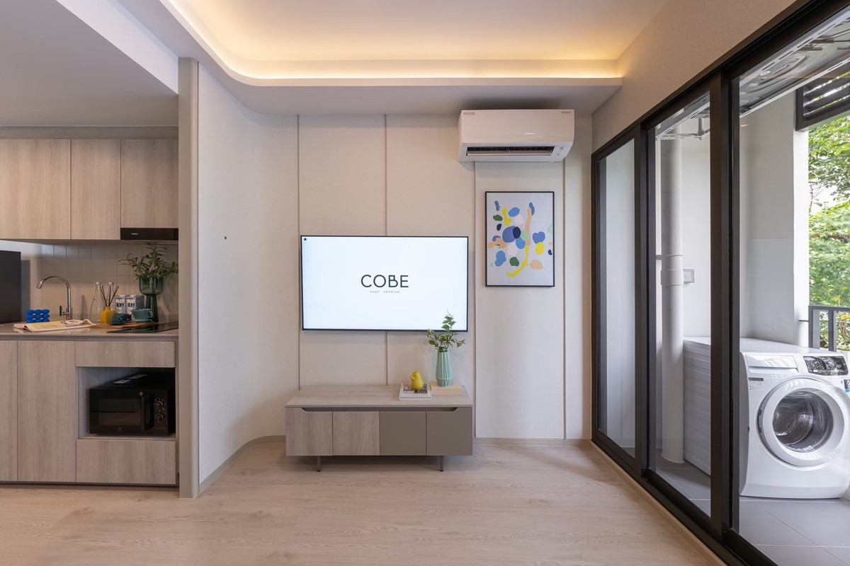 For SaleCondoKasetsart, Ratchayothin : [0 meters to BTS!] Condo for sale COBE Kaset-Sripatum, new room, Studio, high floor, beautiful view, fully furnished, ready to move in 24 hours!