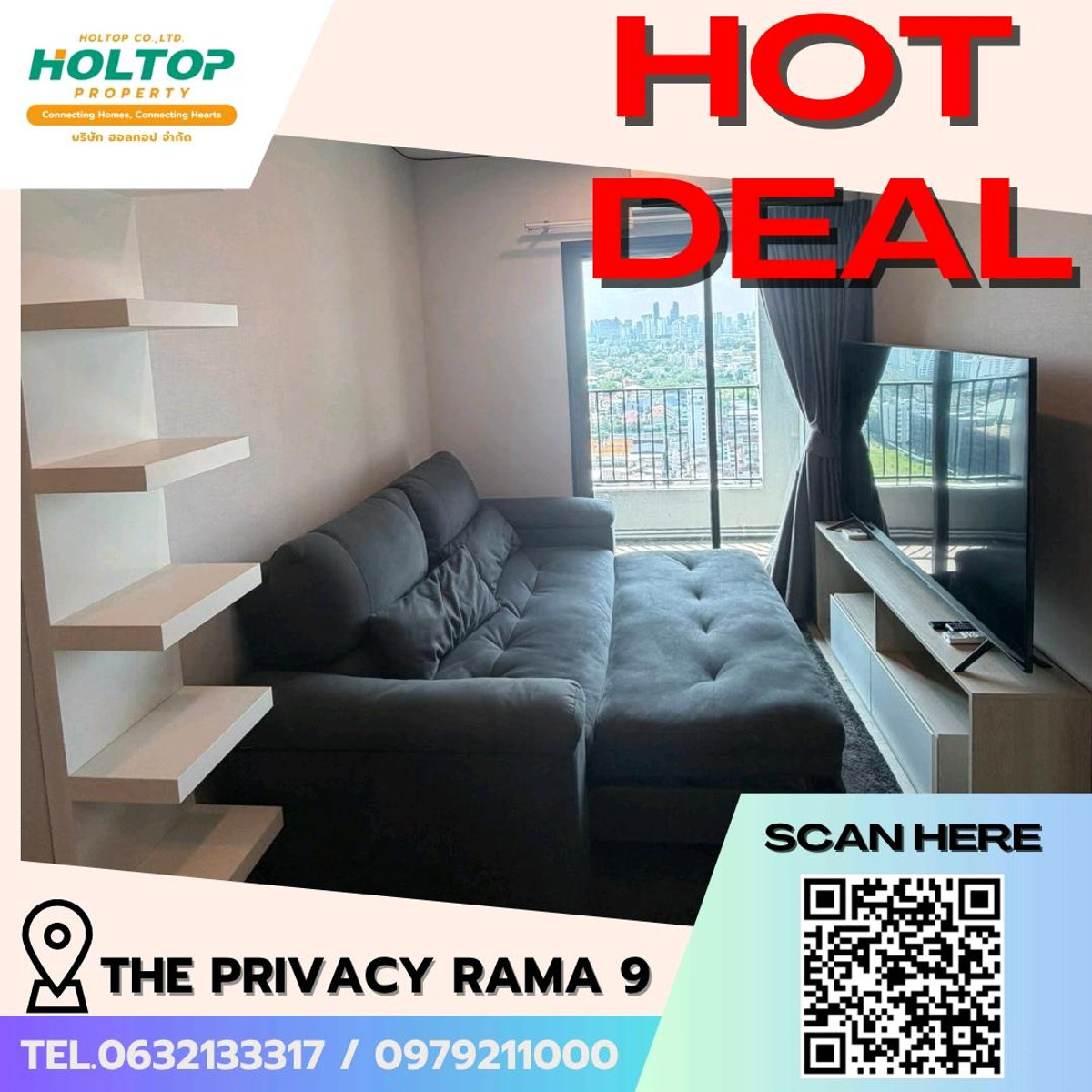 For RentCondoRama9, Petchburi, RCA : #E170 🎉 250369 Condo for Rent The Privacy Rama 9