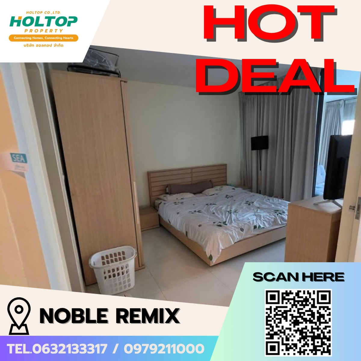 ให้เช่าคอนโดสุขุมวิท อโศก ทองหล่อ : #E312🎉010469 ให้เช่าคอนโด Noble Remix