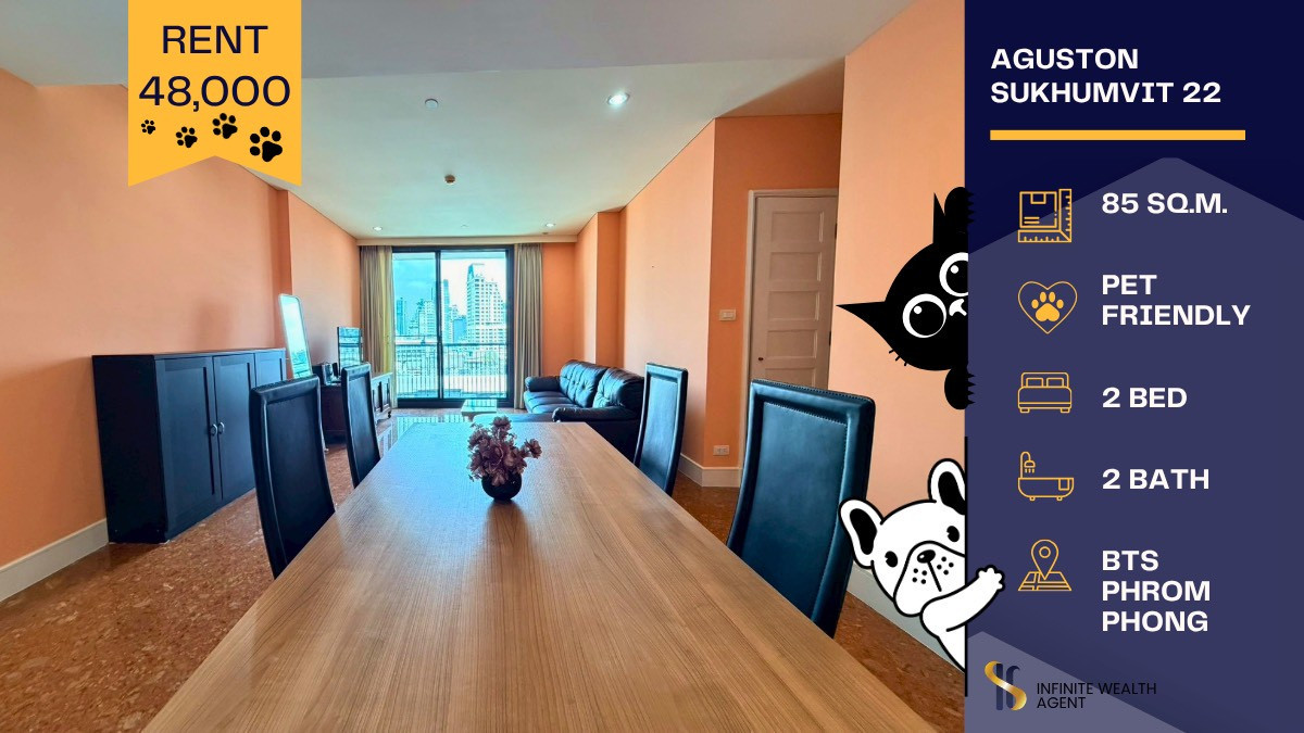 For RentCondoSukhumvit, Asoke, Thonglor : 🏙️ Condo for Rent at Aguston Sukhumvit 22 | Beautiful Unit, Pet Friendly 🐾 Luxury living in the heart of Sukhumvit with comfort and style ✨