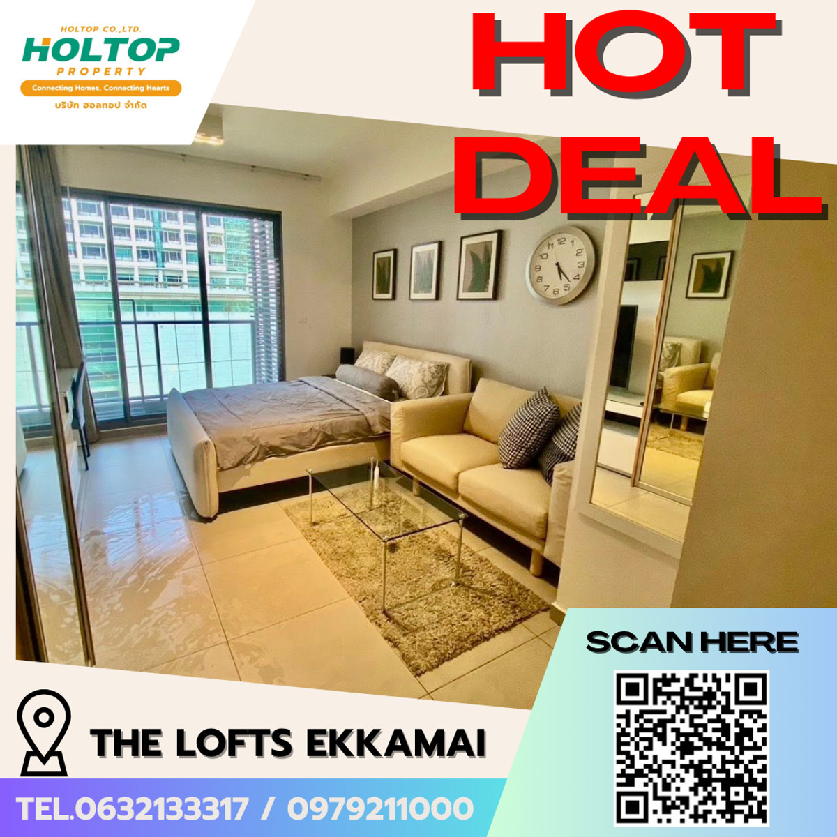 ให้เช่าคอนโดสุขุมวิท อโศก ทองหล่อ : #E151 🎉 240369ให้เช่าคอนโด The Lofts Ekkamai