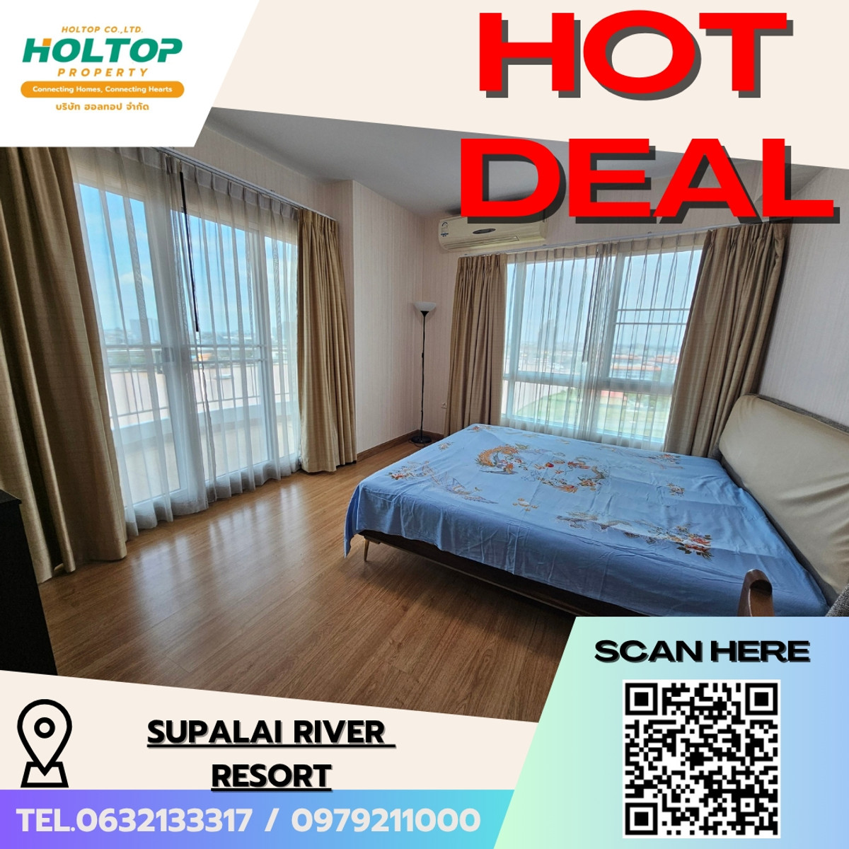 For RentCondoWongwianyai, Charoennakor : #E358🎉030469 Condo for Rent Supalai River Resort