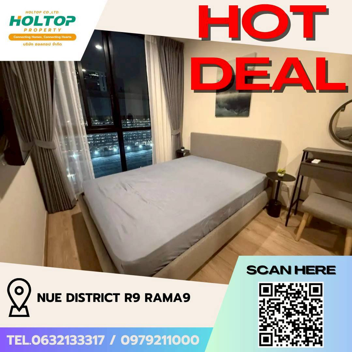 For RentCondoRama9, Petchburi, RCA : #L175🎉240369 Condo for rent Nue District R9 Rama9  