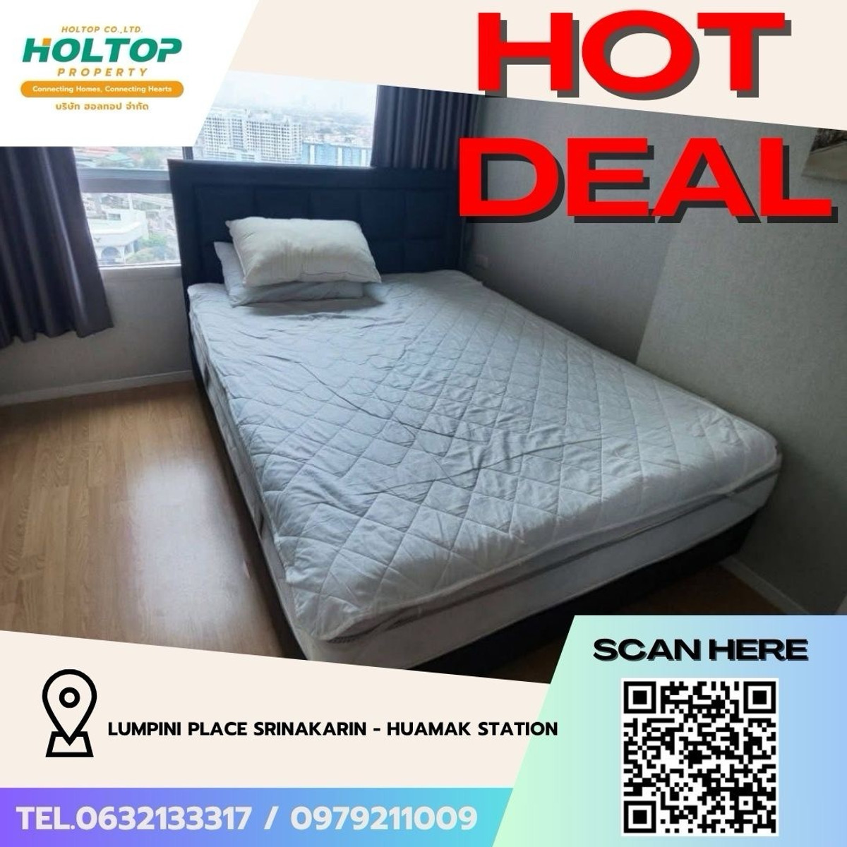 ให้เช่าคอนโดพัฒนาการ ศรีนครินทร์ : #Z5137💥 060469 🔥ให้เช่าคอนโด Lumpini Place Srinakarin - Huamak Station