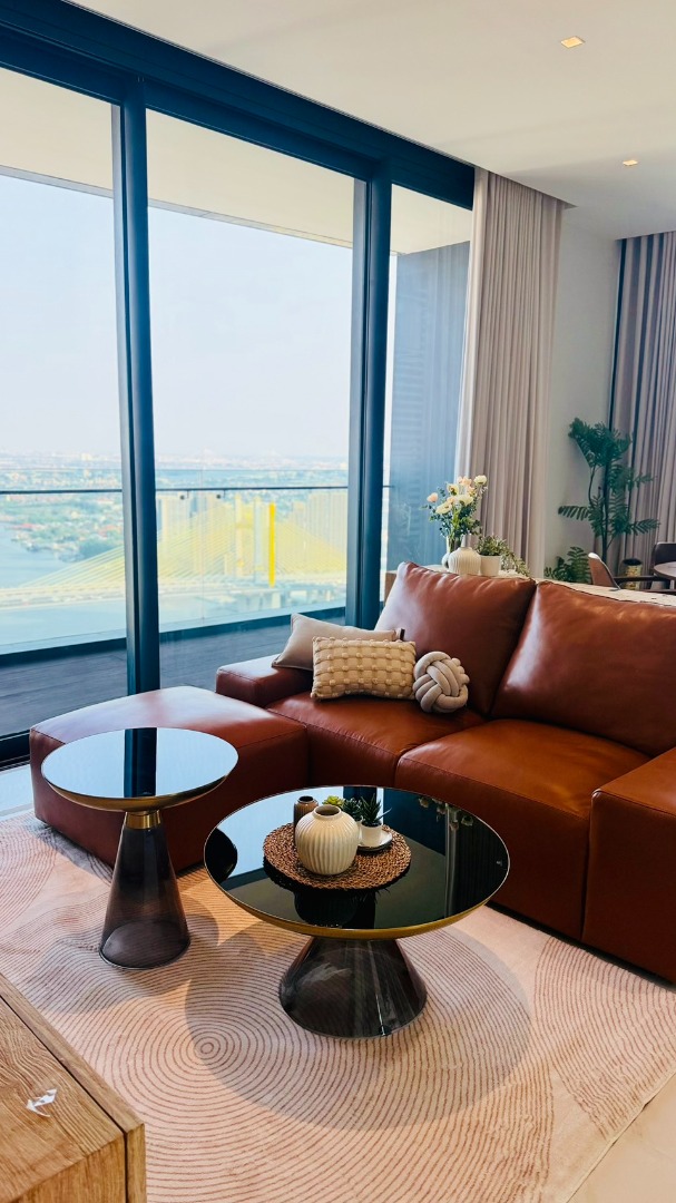 For RentCondoRama3 (Riverside),Satupadit : 🔥For Rent Now🔥✨ Canapaya Residences Penthouse Feel! Panoramic Chao Phraya River View, High Floor (45th) | Rare Large Unit, Near Sathorn