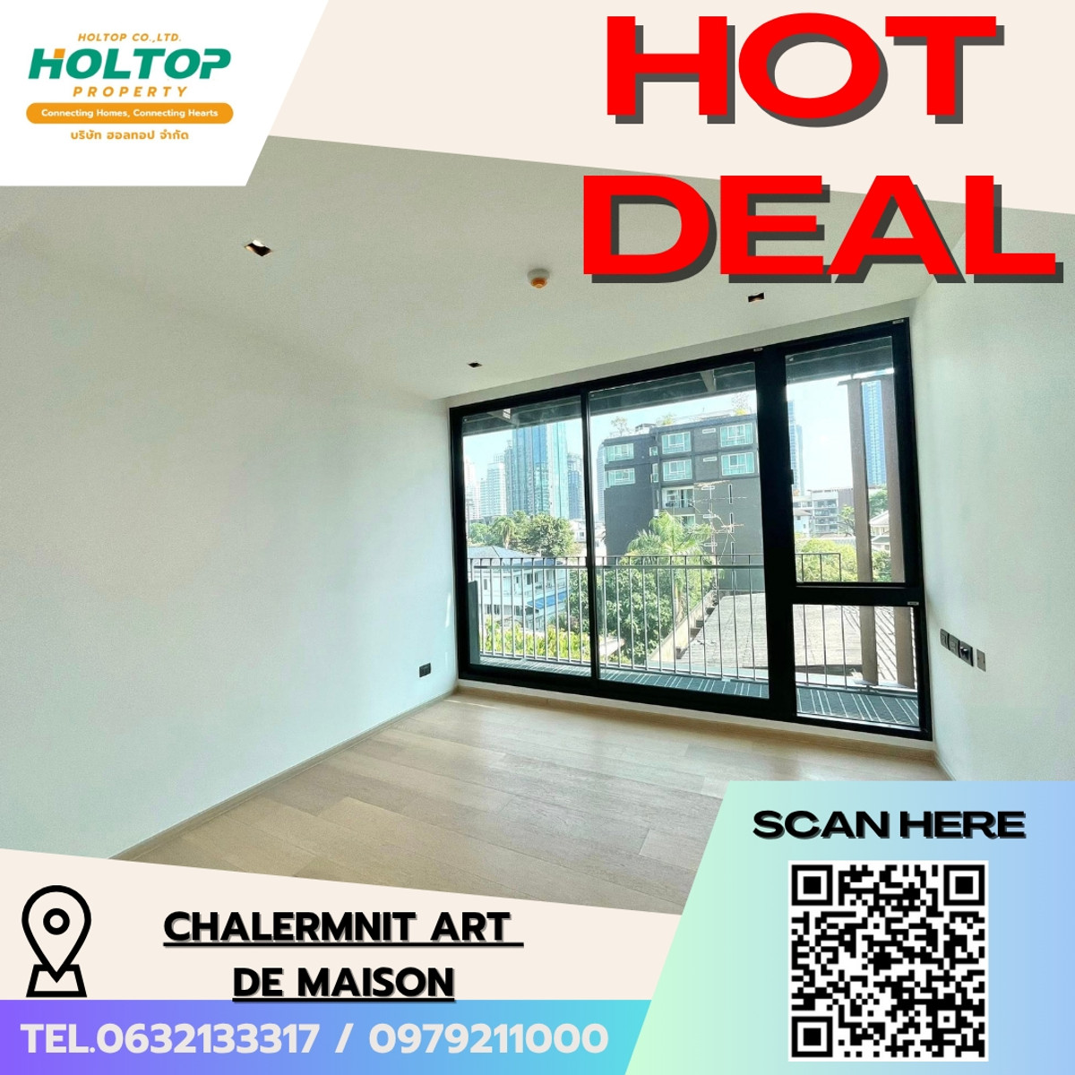 ให้เช่าคอนโดสุขุมวิท อโศก ทองหล่อ : #E357🎉030469 ให้เช่าคอนโด Chalermnit Art De Maison