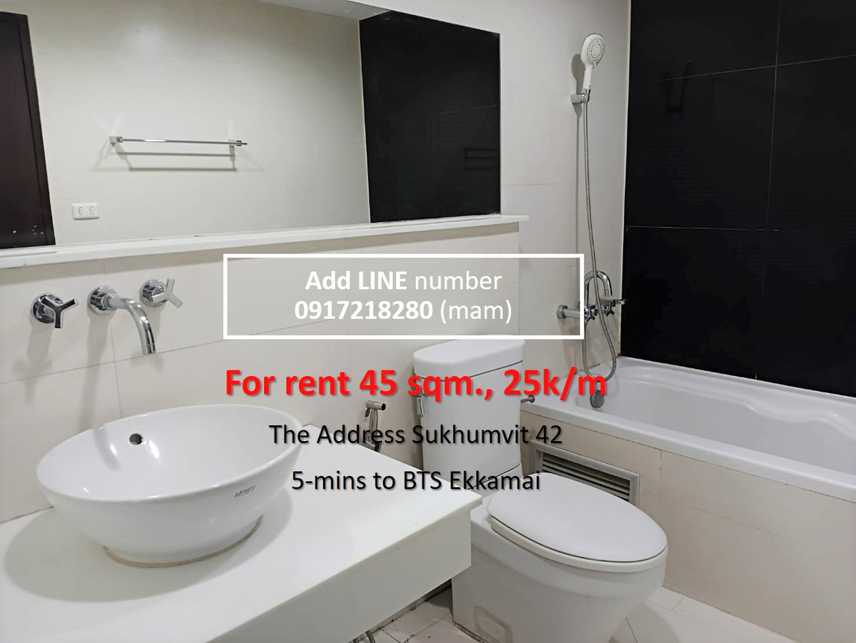 ให้เช่าคอนโดสุขุมวิท อโศก ทองหล่อ : ให้เช่าคอนโดรีโนเวทใหม่เอี่ยม 45 ตรม. ดิแอดเดรส สุขุมวิท 42 เดิน 4 นาที ถึงเกตุเวย์ เอกมัย (BTS Ekamai) ทัก LINE :0917218280