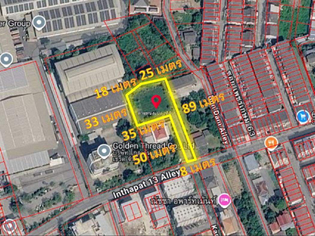 For SaleLandBang kae, Phetkasem : Land for sale, already filled and leveled, in Soi Intapach 13. Access is via a concrete road,Near Soi Phetkasem 63. Size: 1-0-41 rai.