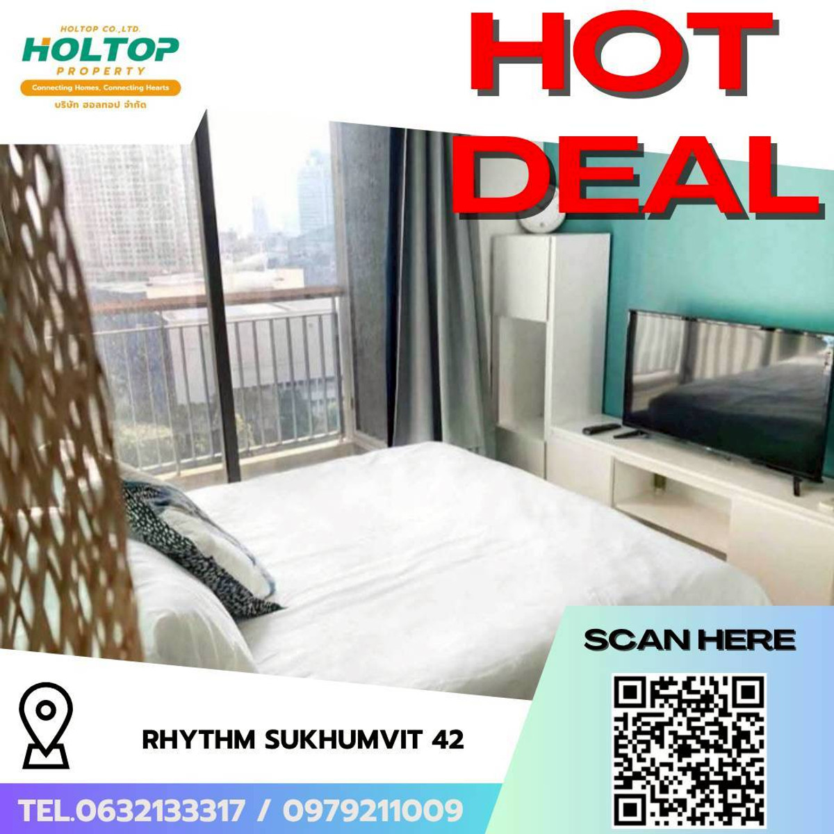 ให้เช่าคอนโดสุขุมวิท อโศก ทองหล่อ : #L241🎉 40469 ให้เช่าคอนโด ริธึ่ม สุขุมวิท 42