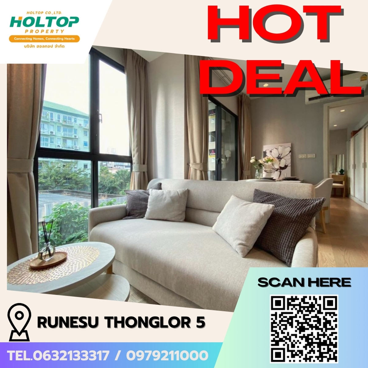 ให้เช่าคอนโดสุขุมวิท อโศก ทองหล่อ : #E249 (รหัสเดิมS549)🎉300369 Runesu Thonglor 5