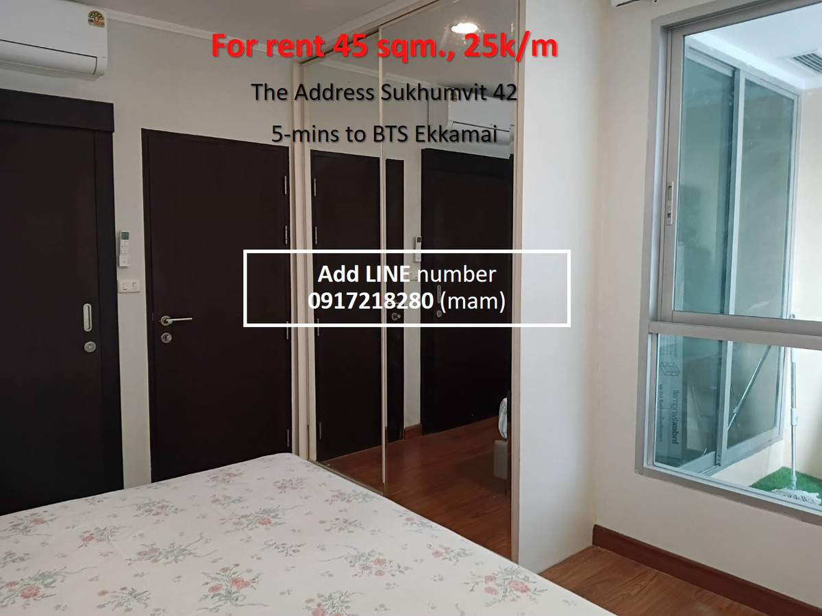 ให้เช่าคอนโดสุขุมวิท อโศก ทองหล่อ : ให้เช่าคอนโดรีโนเวทใหม่เอี่ยม 45 ตรม. ดิแอดเดรส สุขุมวิท 42 เดิน 4 นาที ถึงเกตุเวย์ เอกมัย (BTS Ekamai) ทัก LINE :0917218280