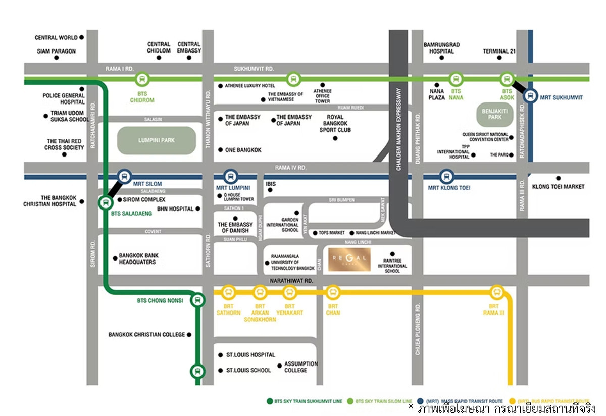 For SaleCondoSathorn, Narathiwat : Condo for sale Regal Sathorn - Narathiwat, 20th floor, convenient travel, near BTS Chong Nonsi.