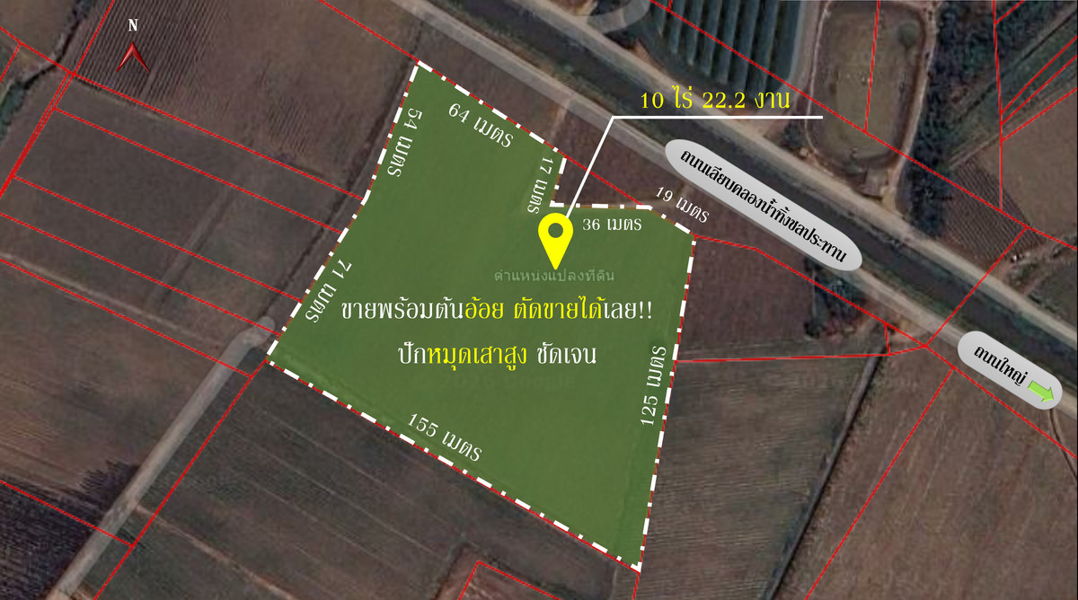 ขายที่ดินสุพรรณบุรี : 🌿 ขายที่ดินสุพรรณบุรี 10 ไร่ ติดคลองชลประทาน 💰 พร้อมไร่อ้อย เก็บเกี่ยวขายได้ทันที!